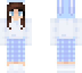 brunette girl in bunny pj