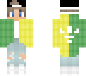 color block flannel jacket adidas guy (green and yellow)