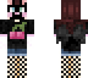 cute cherry fruit bat pastel goth girl brown hair ginger skin with fishnets!