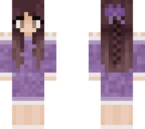 elegant girl in a purple dress