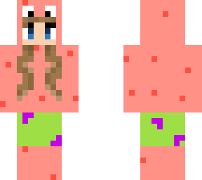 girl wearing patrick costume