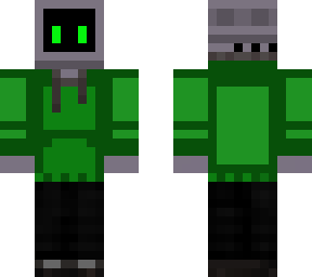 green hooded robot