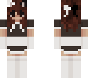 maid brown hair brown eyes double color