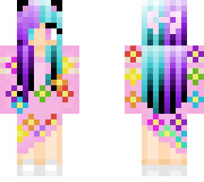 purple and cyan hair bloom girl