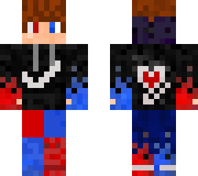 red and blue fire boy with hoodie.