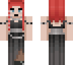 red hair elf with black dress