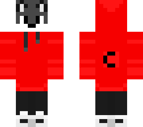 even darker grey wolf with hoodie