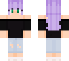 girl with purple hair summer outfit
