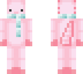 pink axolotl with scarf