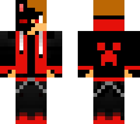 red gamer with broken mask