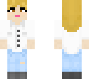 white collared dress shirt & jeans