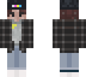 an epic pansxual themed skater skin w/ bucket hat