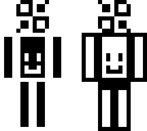 black white pattern character