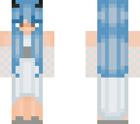 blue hair demon dress