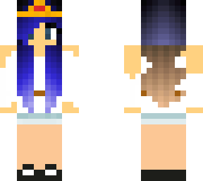 cute girl blue and brown hair