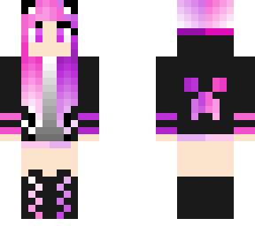 pink and purple creeper gamer girl
