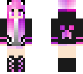 pink and purple creeper gamer girl
