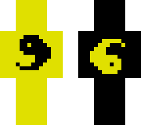 black and yellow yin-yang