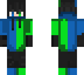 blue and green e-boy skin