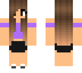 cute girl purple crop top w/ shorts