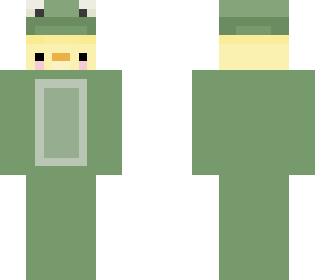 duck in frog suit!