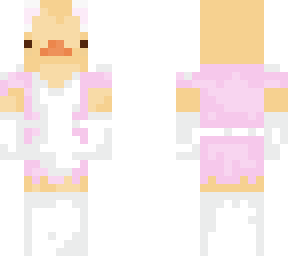 duck in pink maid dress