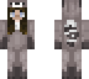 raccoon onesie (brown hair)