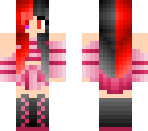 red and black split dye