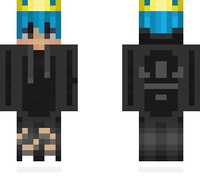 sweaty black themed blue hair adidas