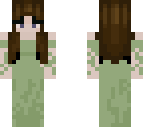 aesthetic sage green dress girl skin | Minecraft Skin