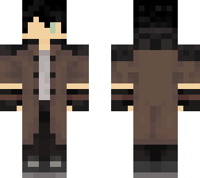 black haired trench coat