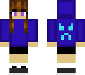 blue creeper faced hoodie