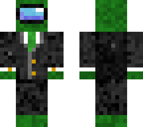 green amogus in suit