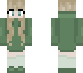 green hoodie girl