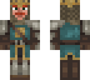 knight with blue robe and funny face