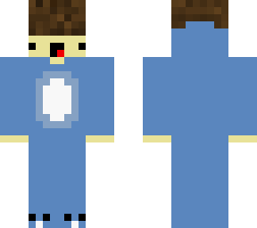 men in a blue jump suit