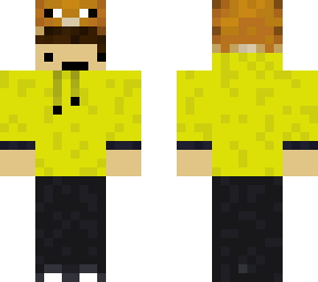 pufferfish hat on guy with yellow shirt