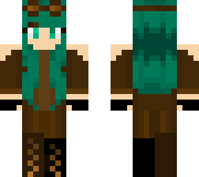 steampunk girl-teal