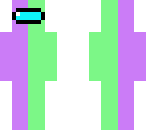the end of the among us skin and green and purple colour among us