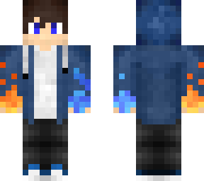 blue fire gamer boy
