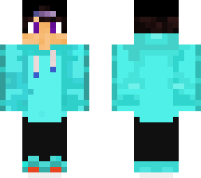 blue hoodie minecraft boy