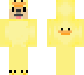 doggy in a duck suit