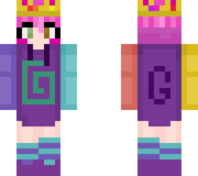 girl with short pink hair in karl hoodie with crown