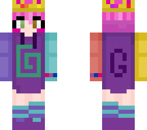 girl with short pink hair in karl hoodie with crown and bi bracelet