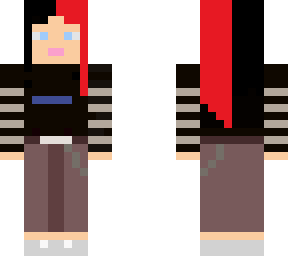 minecraft e-girl (red and black hair)