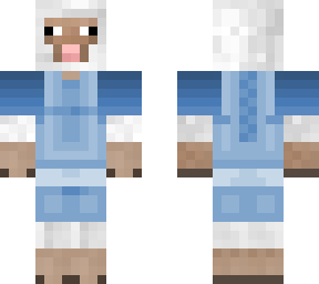 white sheep w/ blue overalls