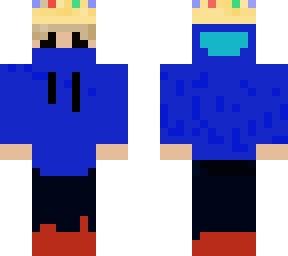 blue hoodie boy with techno crown!