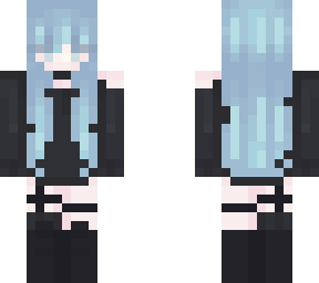 cyan/blue hair