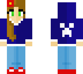 girl in blue creeper hoodie