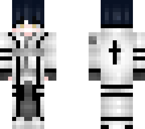 Kirito Black And White Minecraft Skin